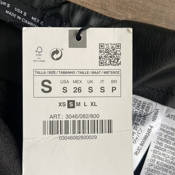 ZARA FAUX LEATHER SKORT - Picture 14 of 14